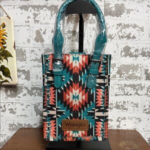 Wrangler Teal and Coral Patterned Mini Bag